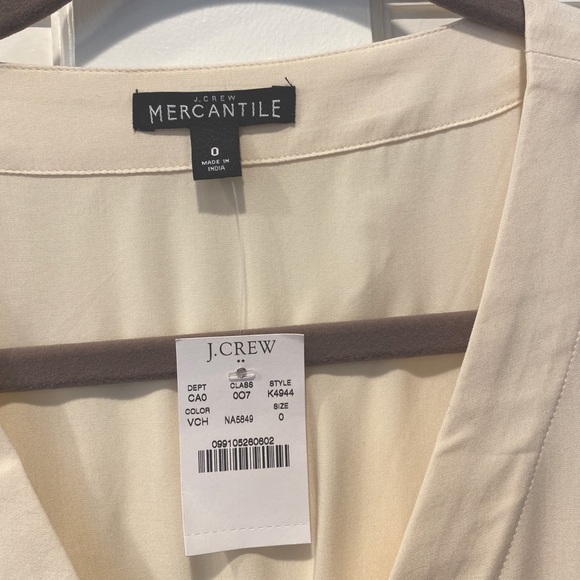 NWT J.Crew Mercantile Cream Faux Wrap Top Blouse 0 - Picture 4 of 4